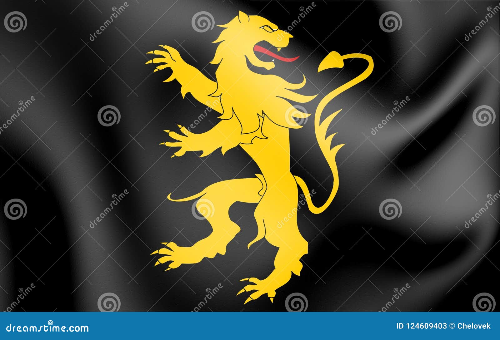 3D Flag of Ceredigion, Wales. Stock Illustration - Illustration of ...