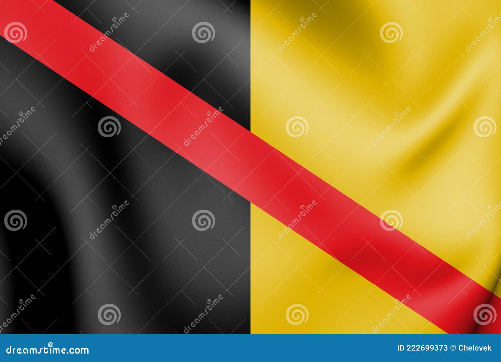 Flag of Fontaine-l`Eveque Hainaut Province, Belgium. 3D Illustration ...