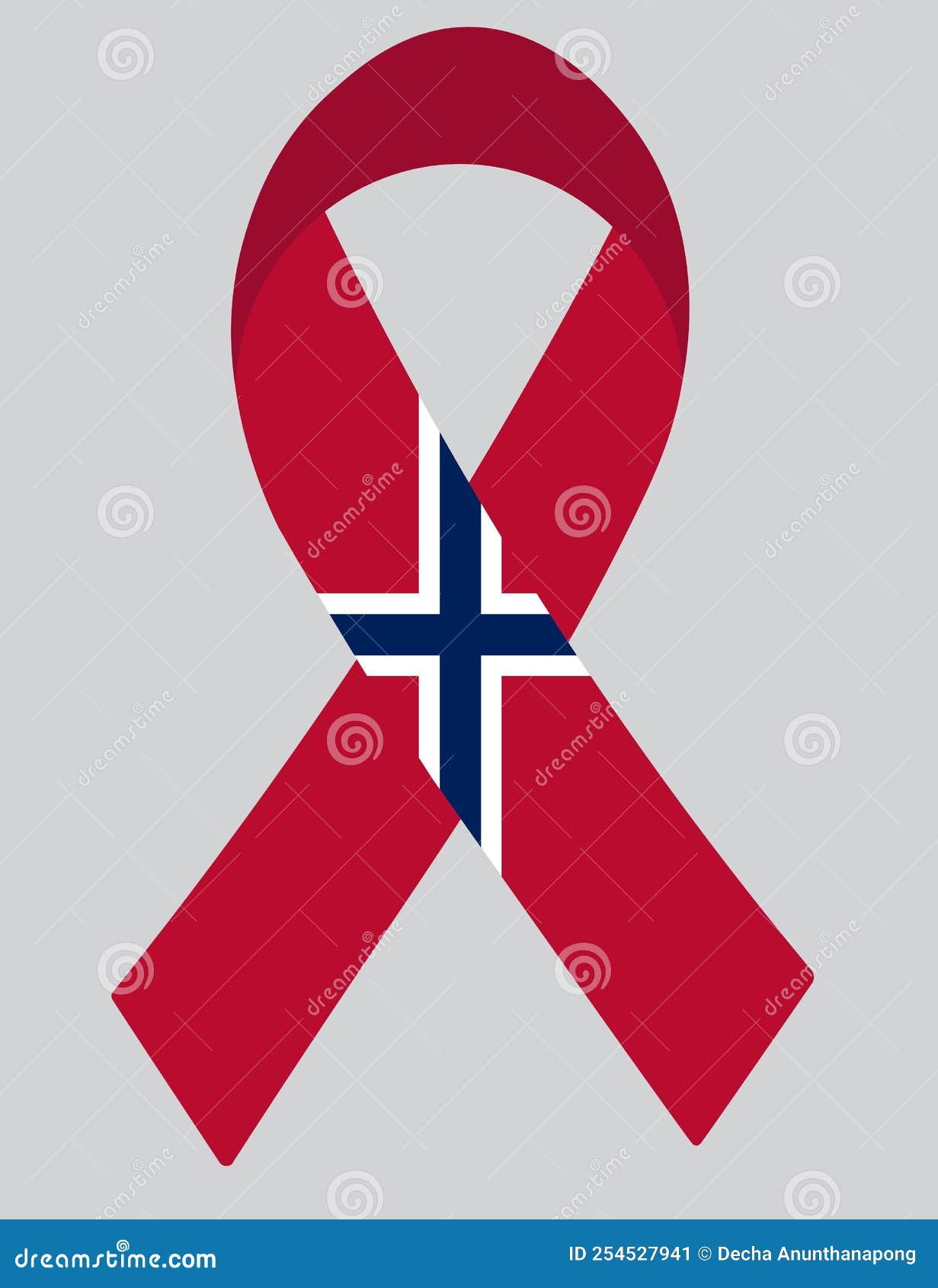 3D Flag of Norway on Ribbon Stock Vector - Illustration of banner, logo