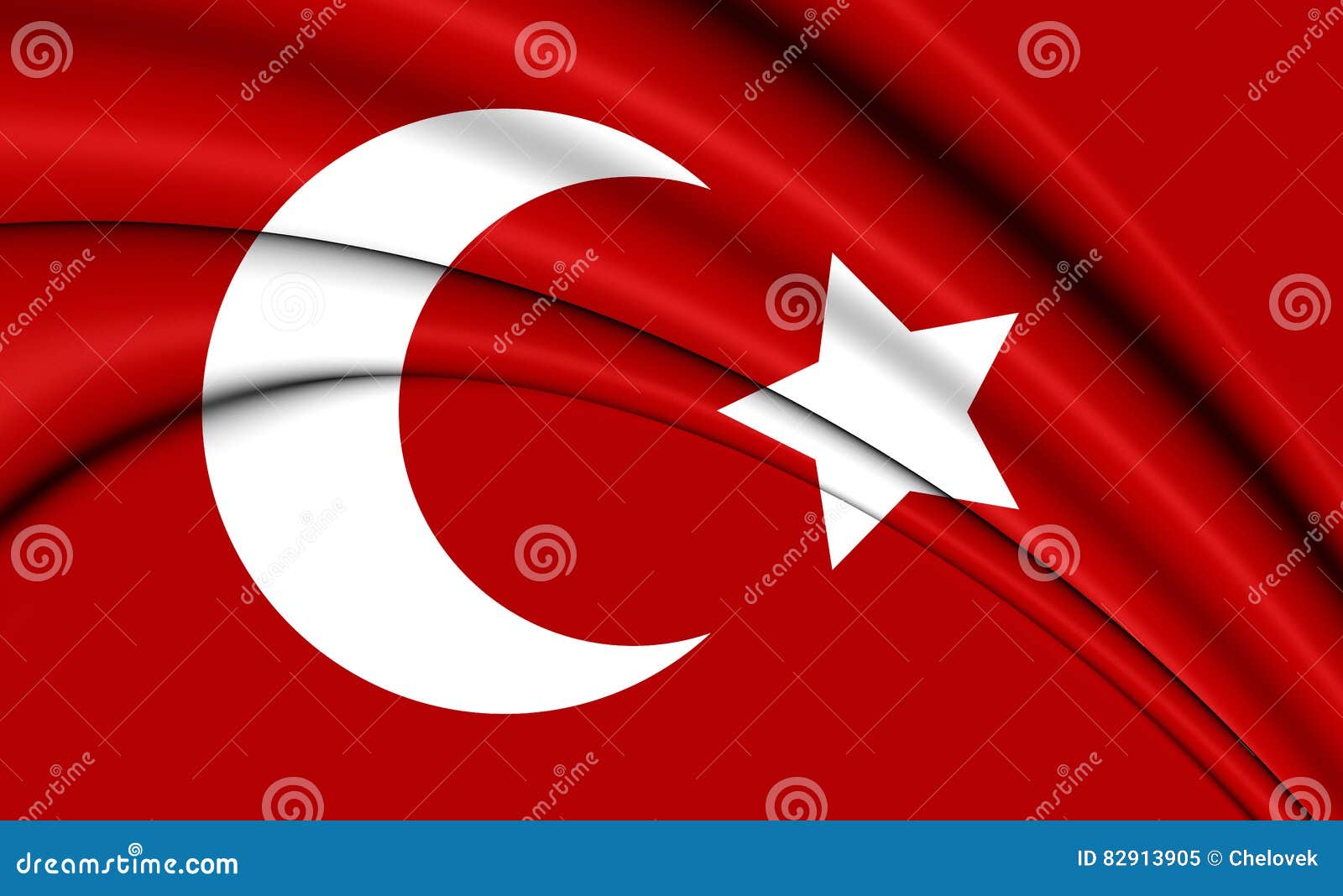3D Flag of Ottoman Empire 12991923. Stock Illustration Illustration