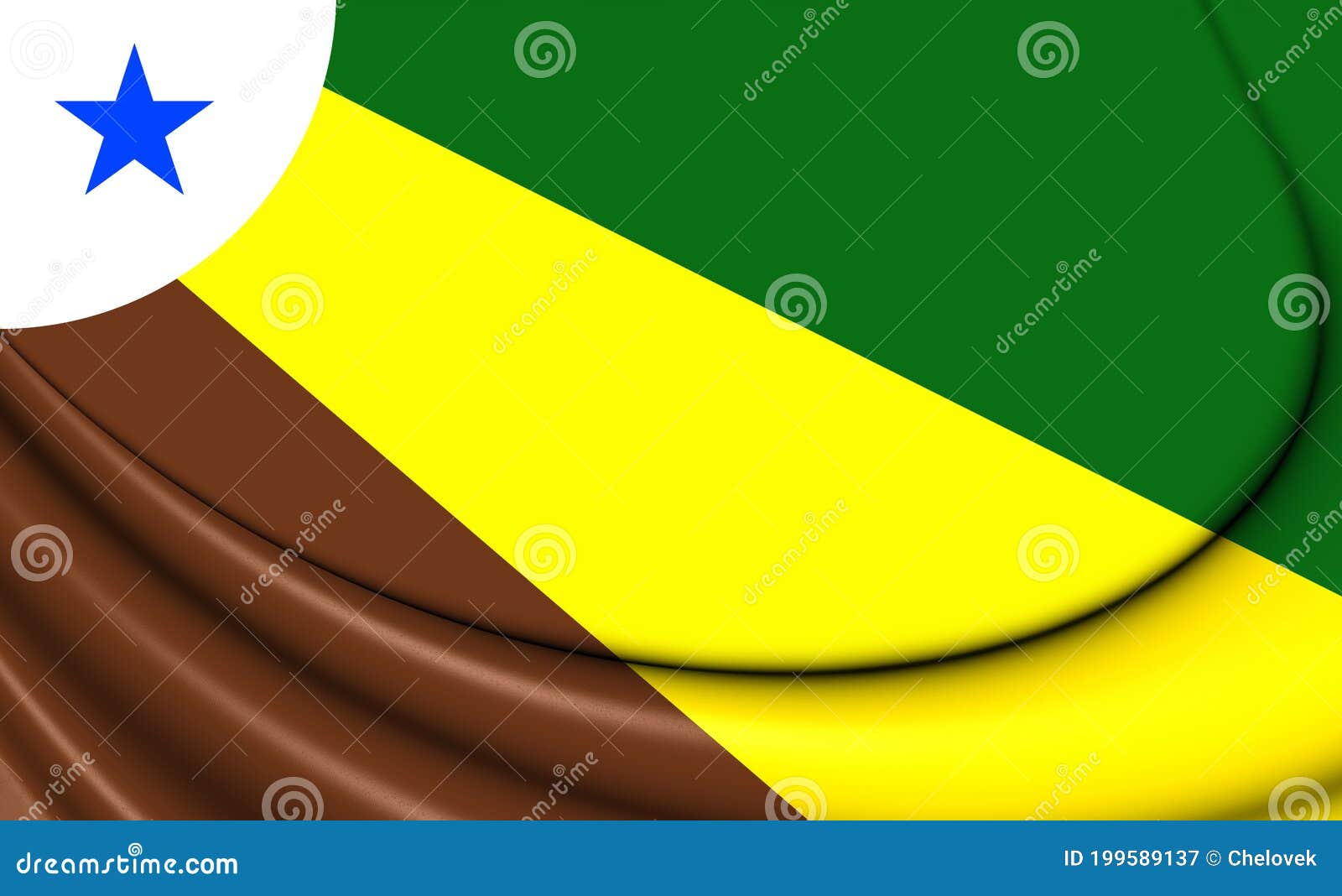 3d flag of parauapebas para, brazil.