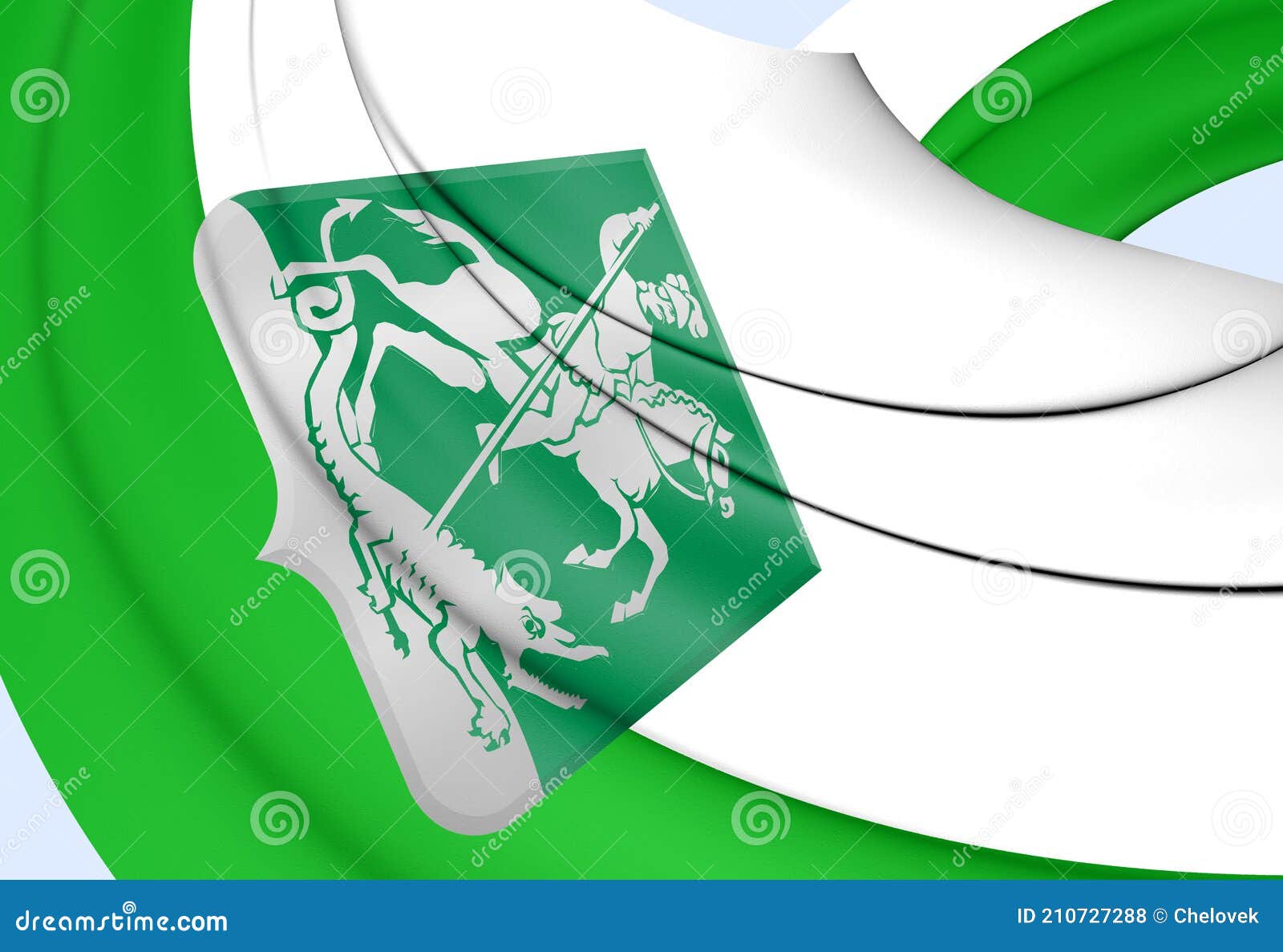 3d flag of ridderkerk south holland, netherlands.