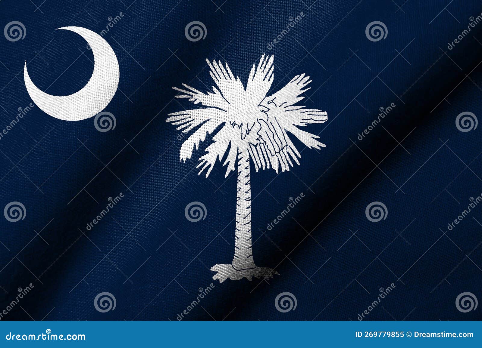 3d Flag Of South Carolina Waving Stock Illustration Illustration Of