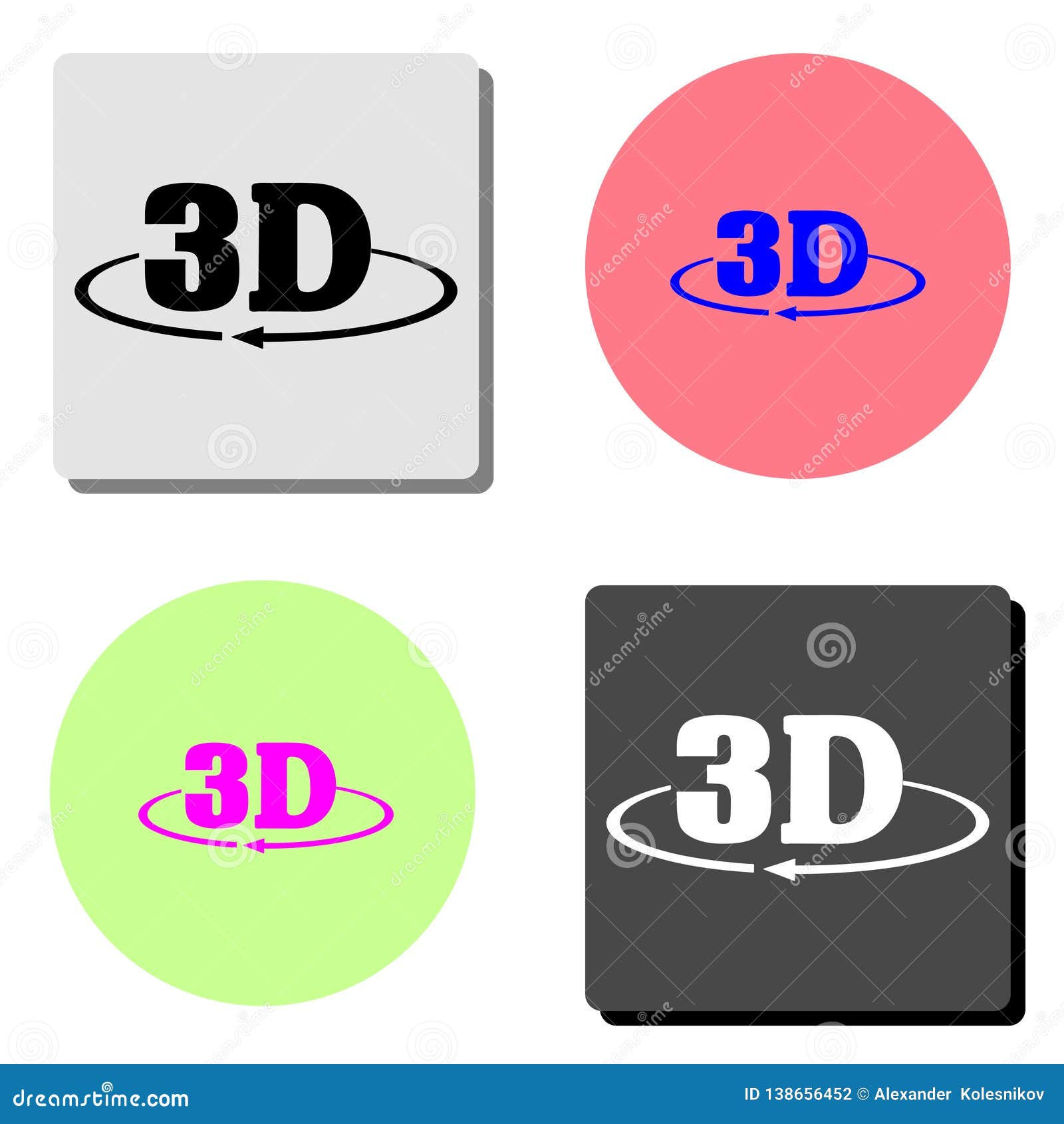Download 3D. flat vector icon stock vector. Illustration of graphic - 138656452