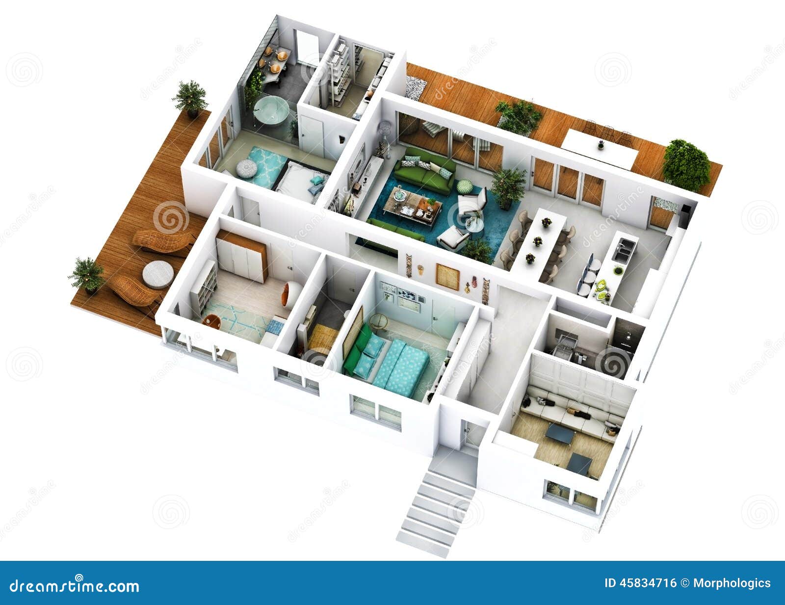 3d Floor Plan Stock Photo Image Of Bedrooms