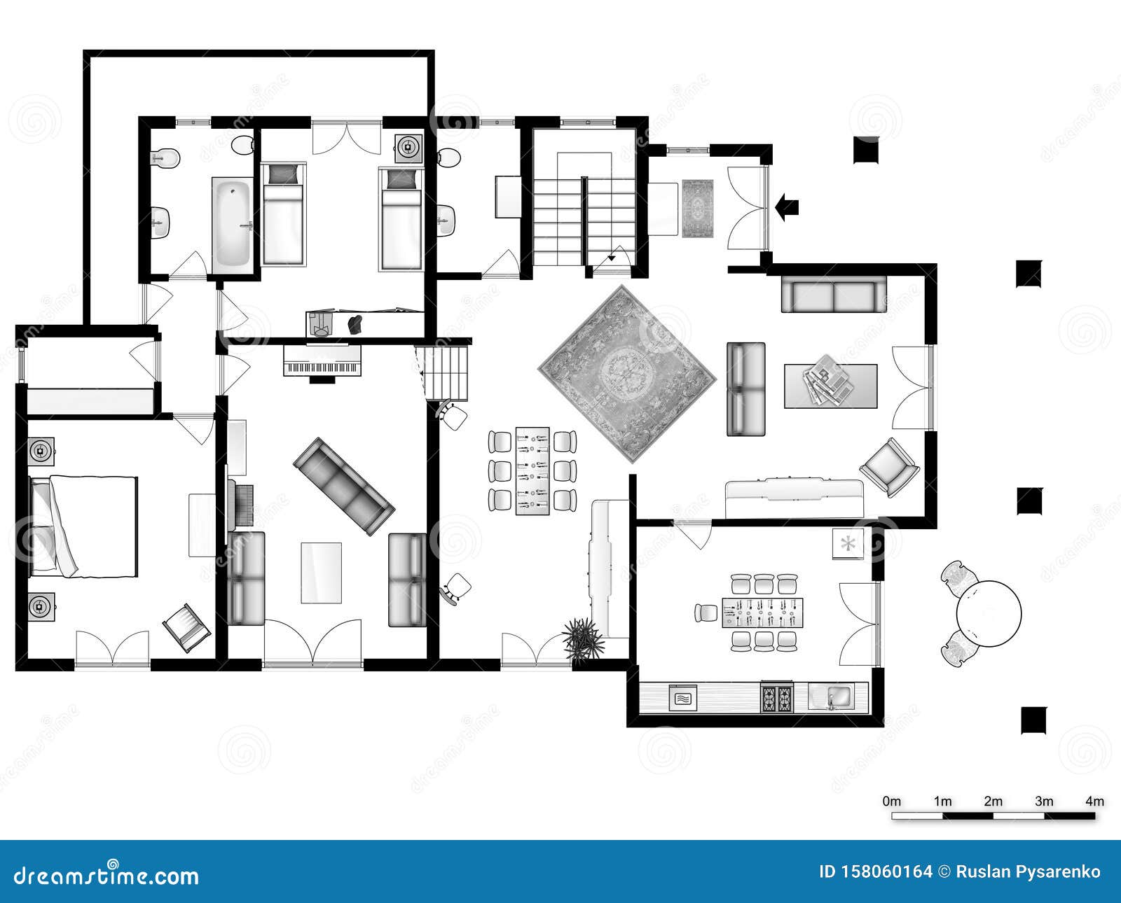 Floorplan 2floorplan Floor Plan Floorplanner Stock Illustration