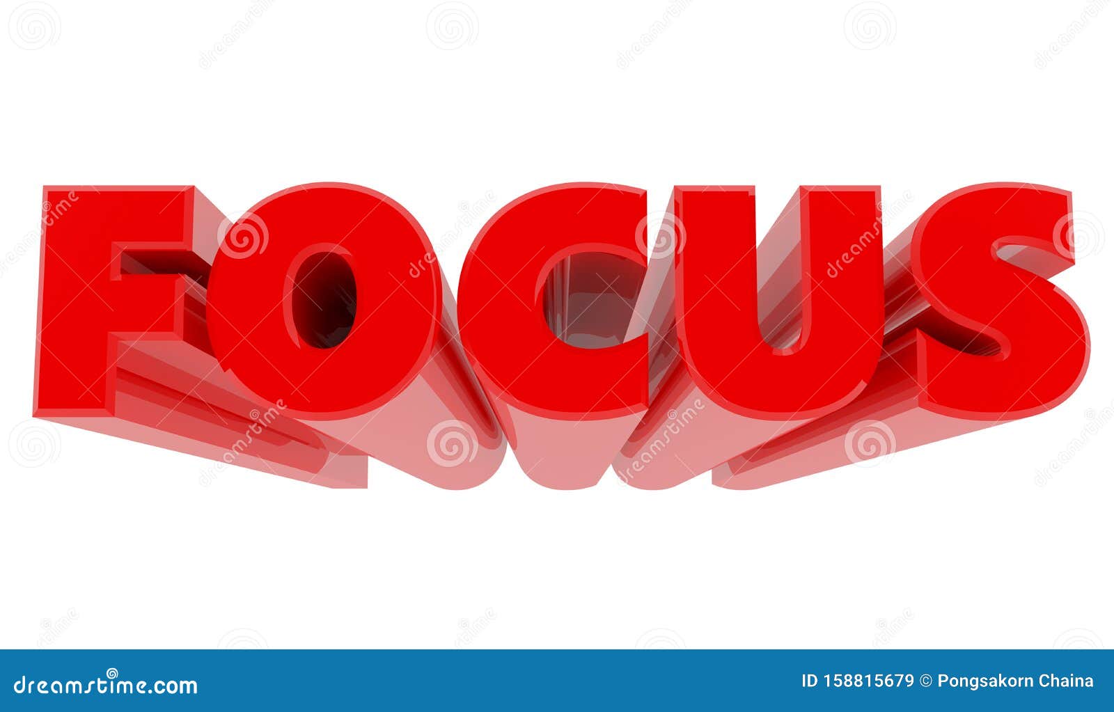 3D FOCUS Word Isolated on White Background Stock Illustration