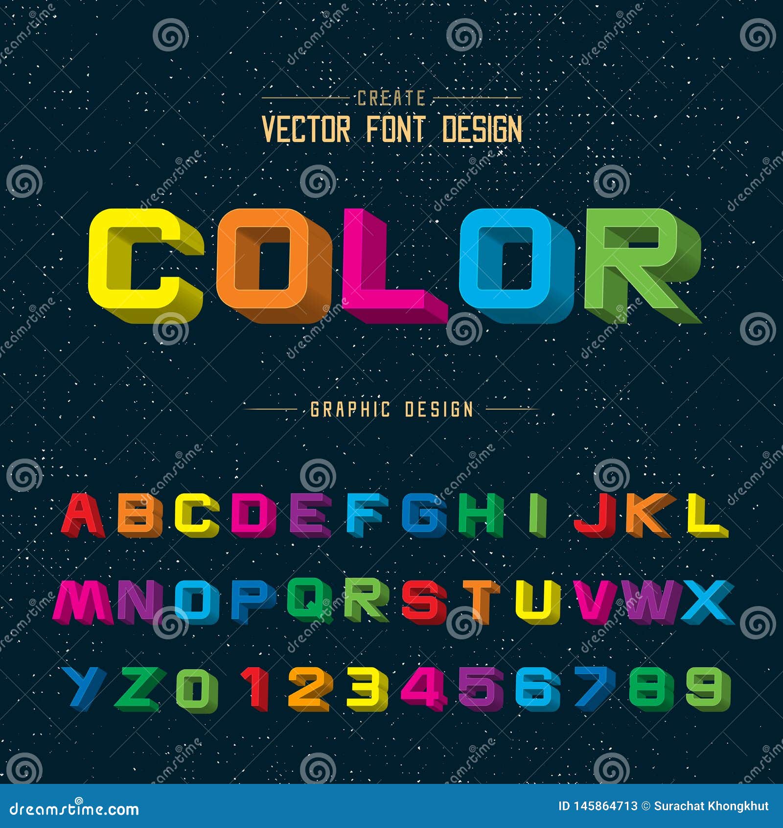 Download 3D Font Color And Alphabet Vector, Writing Design Typeface ...