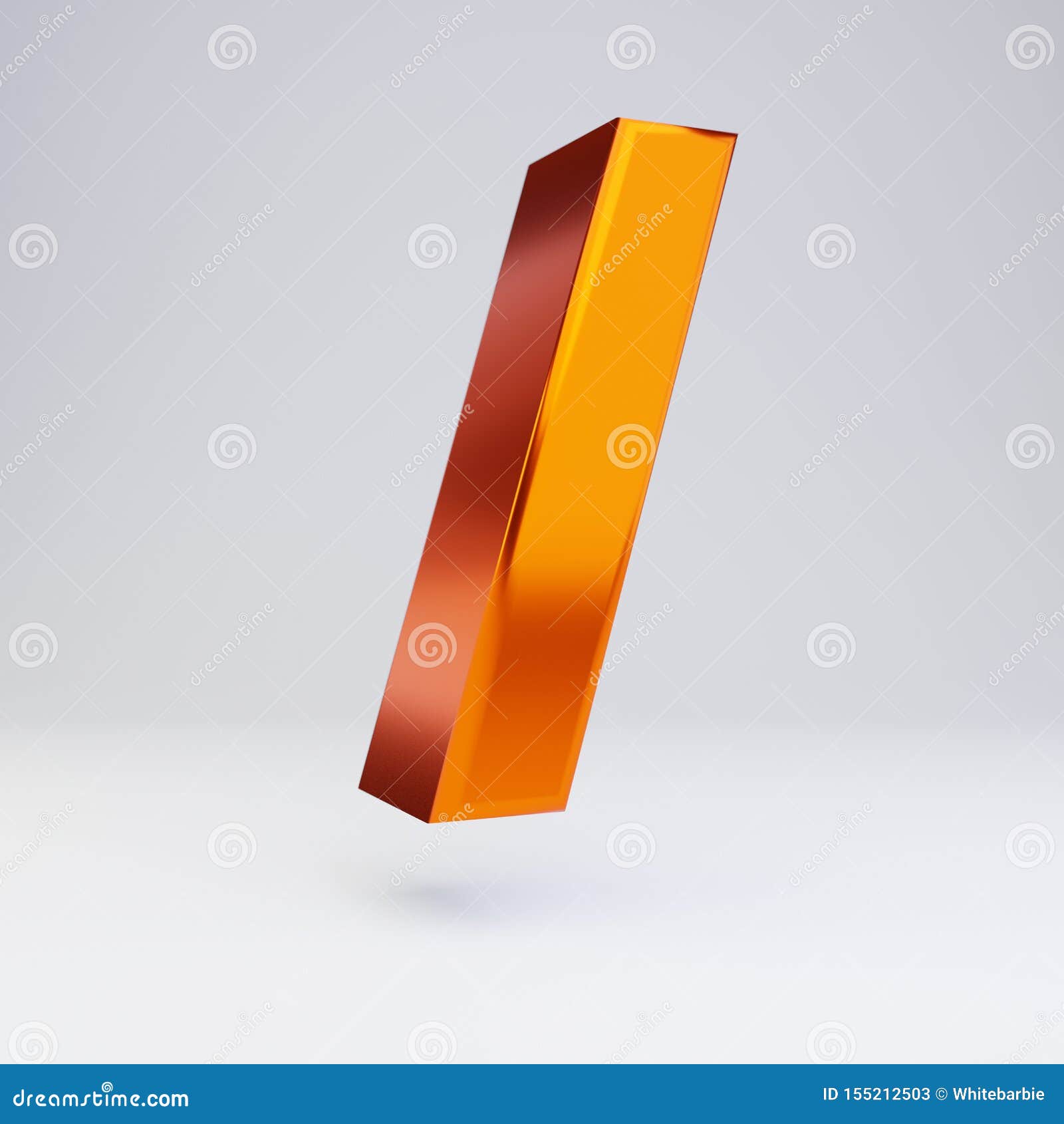 3d Forward Slash Symbol. Hot Orange Metallic Font with Glossy Reflections  and Shadow Isolated on White Background Stock Illustration - Illustration  of metal, font: 155212503
