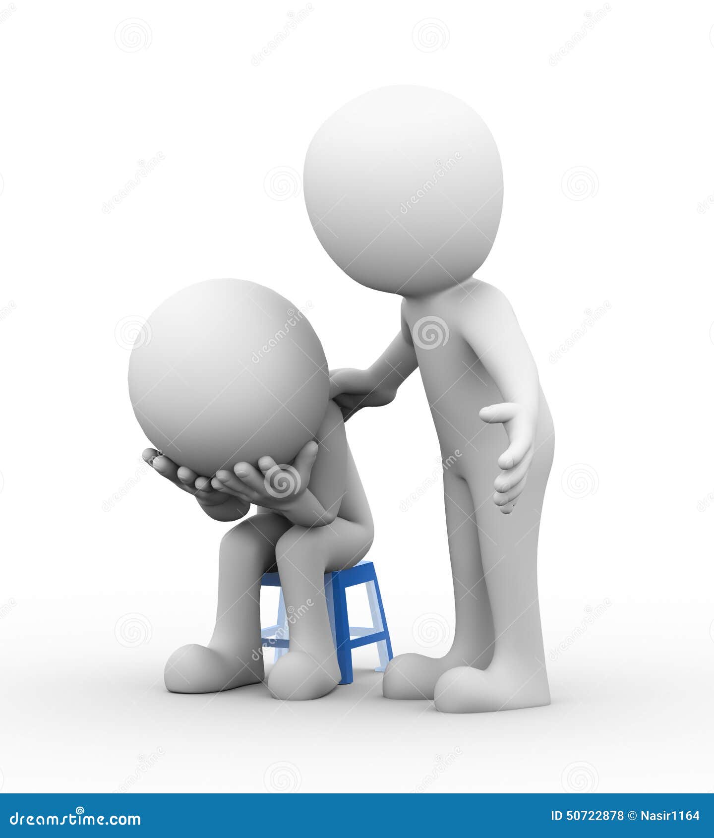 3d Friends Sympathy For Sadness Depression Stock Illustration