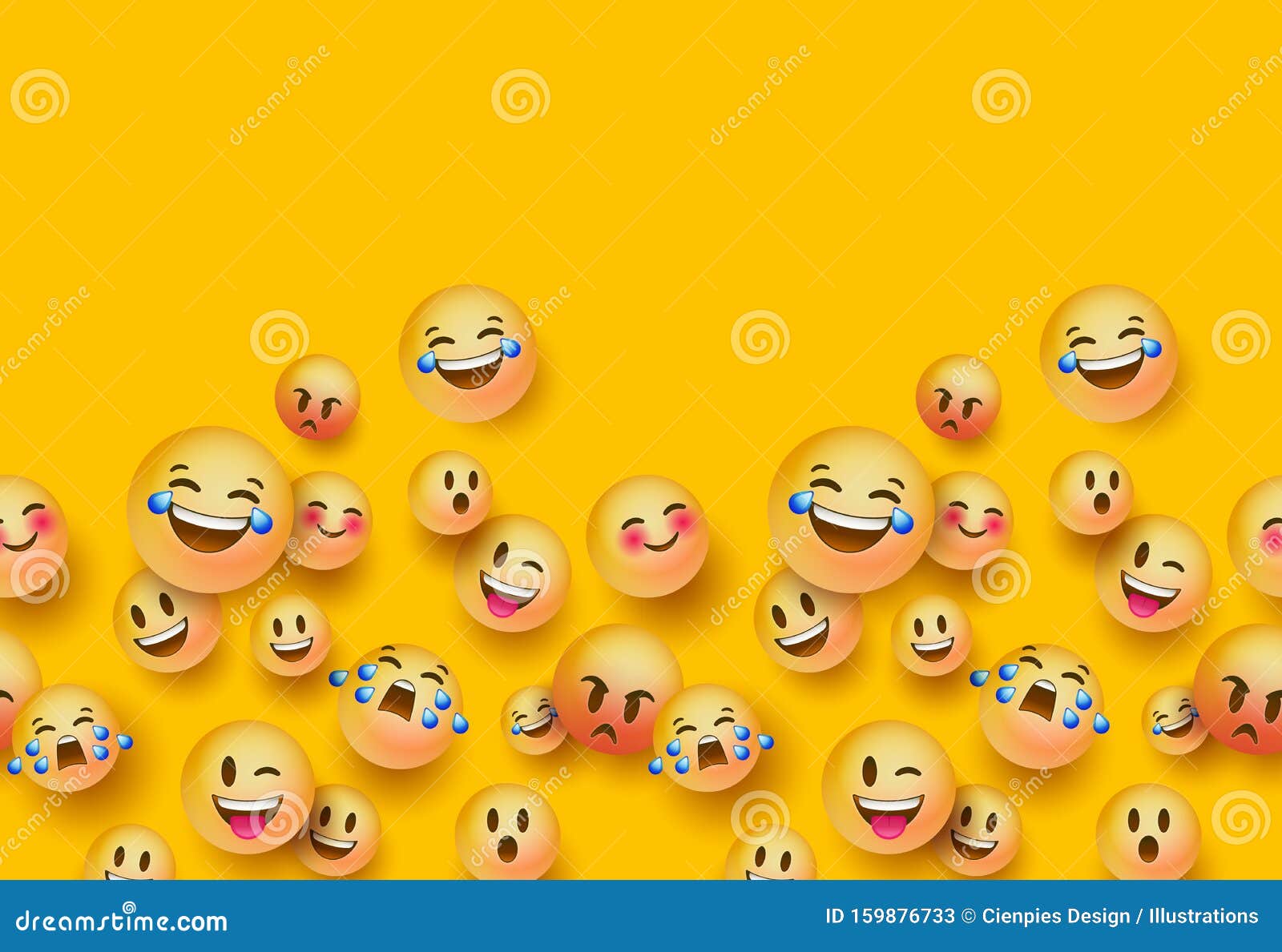 3D Fun Emoji Icon Seamless Pattern Background Stock Vector - Illustration  of isolated, emoticon: 159876733