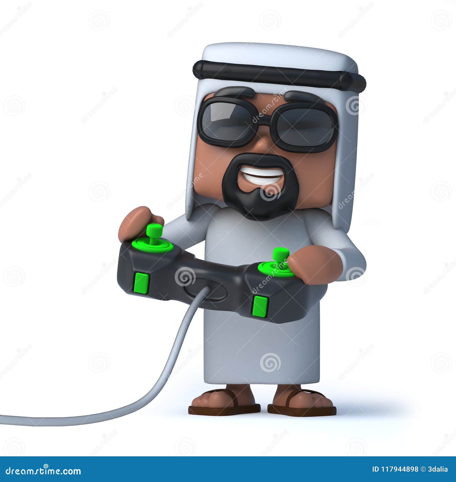 3d Funny Cartoon Arab Sheik Character Playing a Video Game Stock Vector -  Illustration of computer, video: 117944898