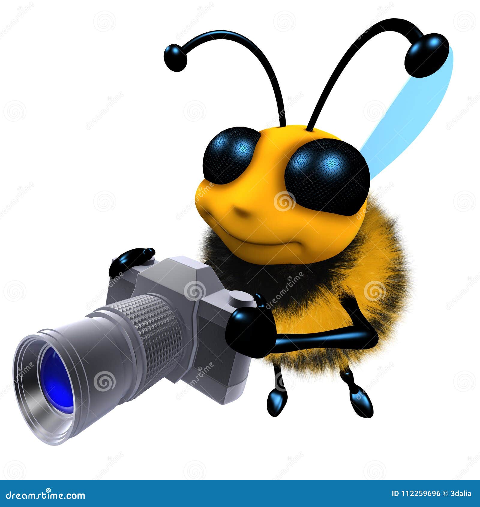 3d Funny Cartoon Honey Bee Character Holding a Camera Stock Illustration -  Illustration of buzz, honey: 112259696