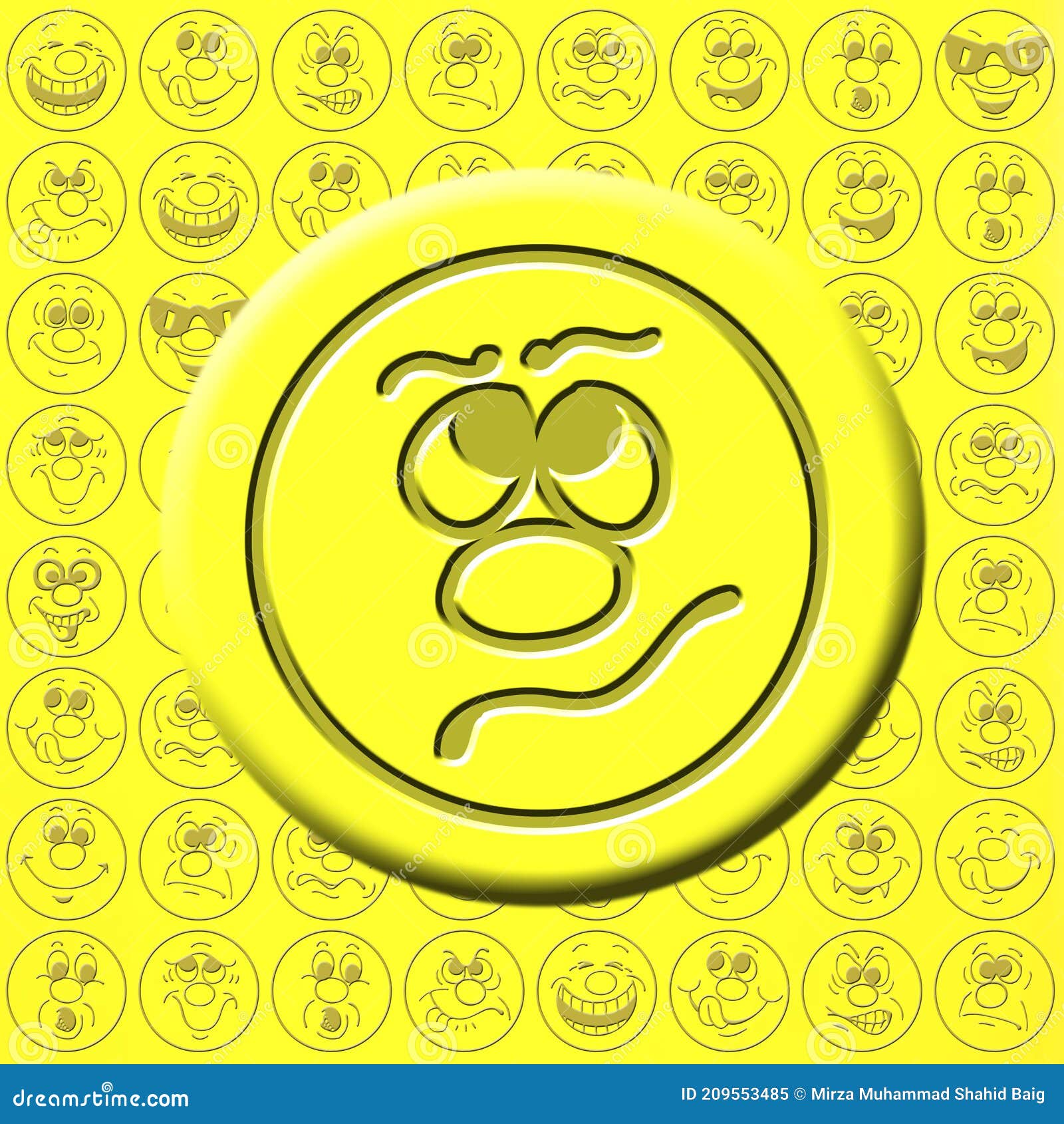3d Funny Smiley Faces Set-1 Stock Illustration - Illustration of cartoon,  cool: 209553485