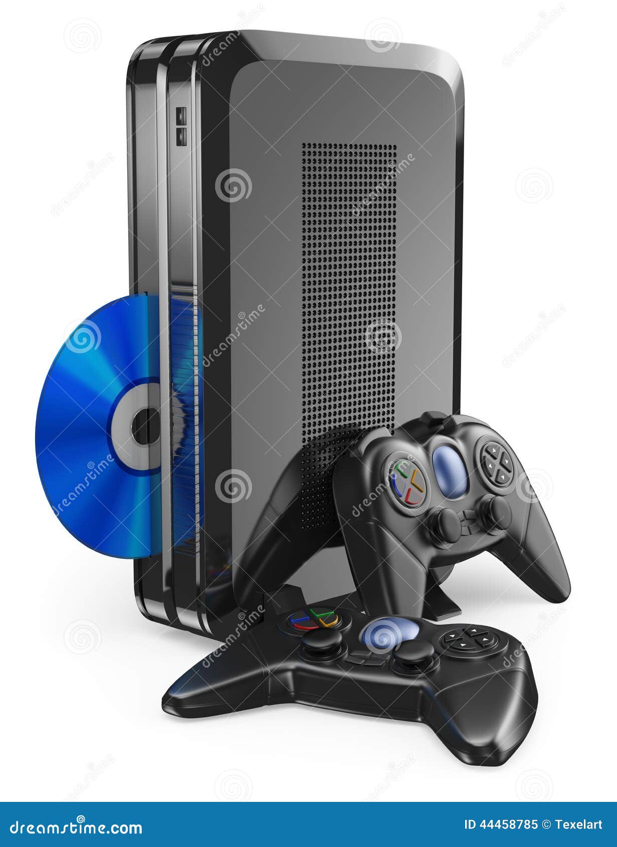 3D Game Console With Gamepad Stock Illustration 