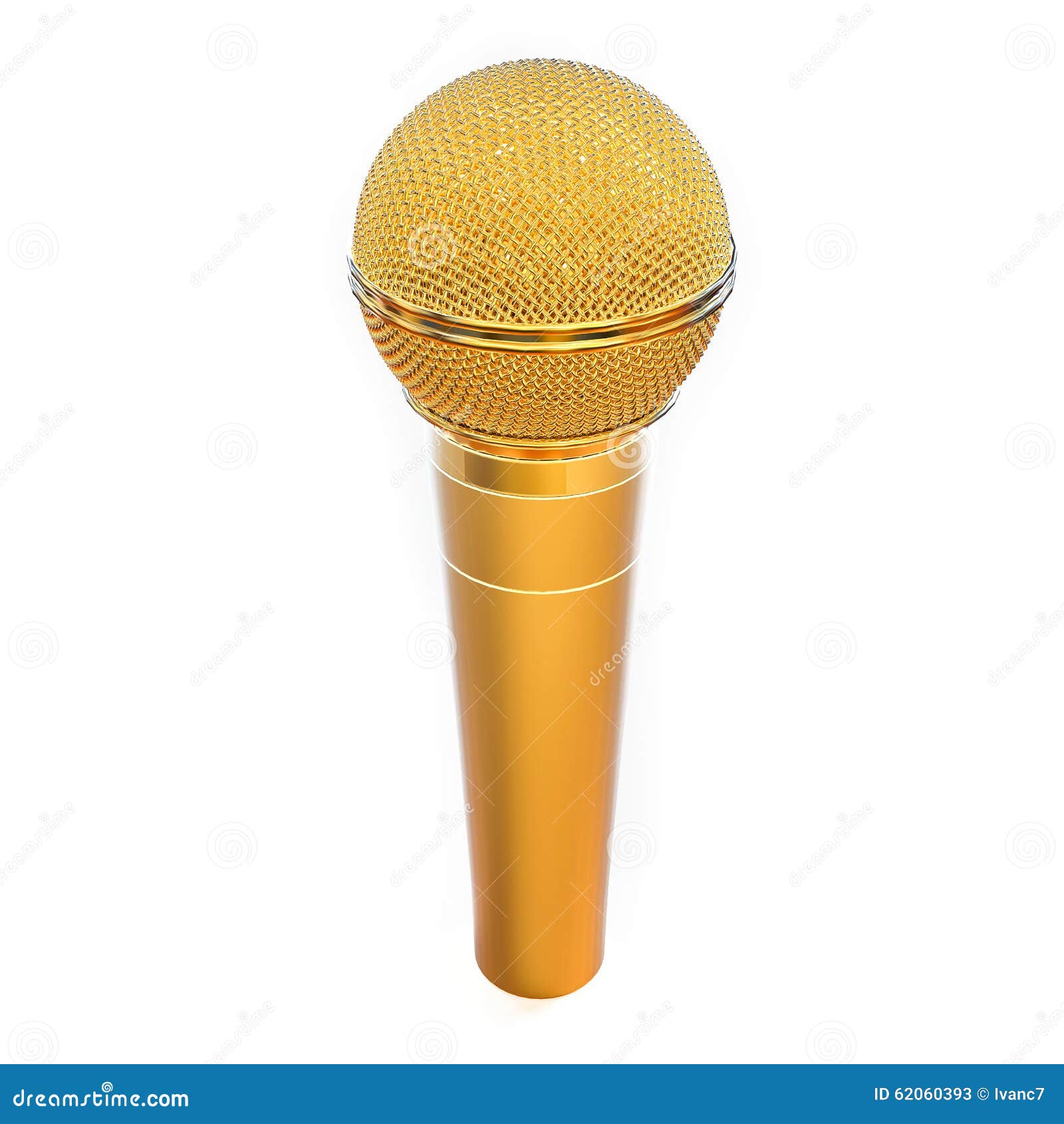 Beeldhouwer Huisje auteursrechten 3D Geïsoleerde Gouden Microfoon Stock Illustratie - Illustration of  overleg, karaoke: 62060393