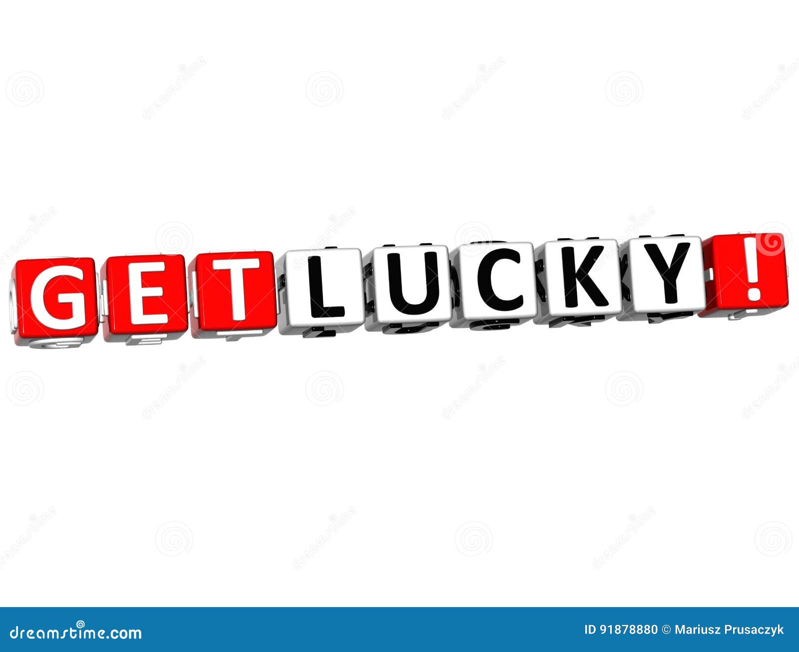 3D Get Lucky Block Text on White Stock Illustration Illustration of cubes, click 91878880