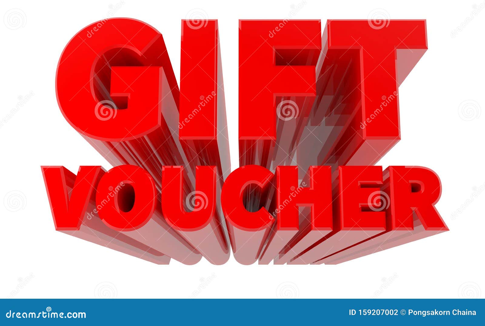 3D GIFT VOUCHER Word on White Background 3d Rendering Stock