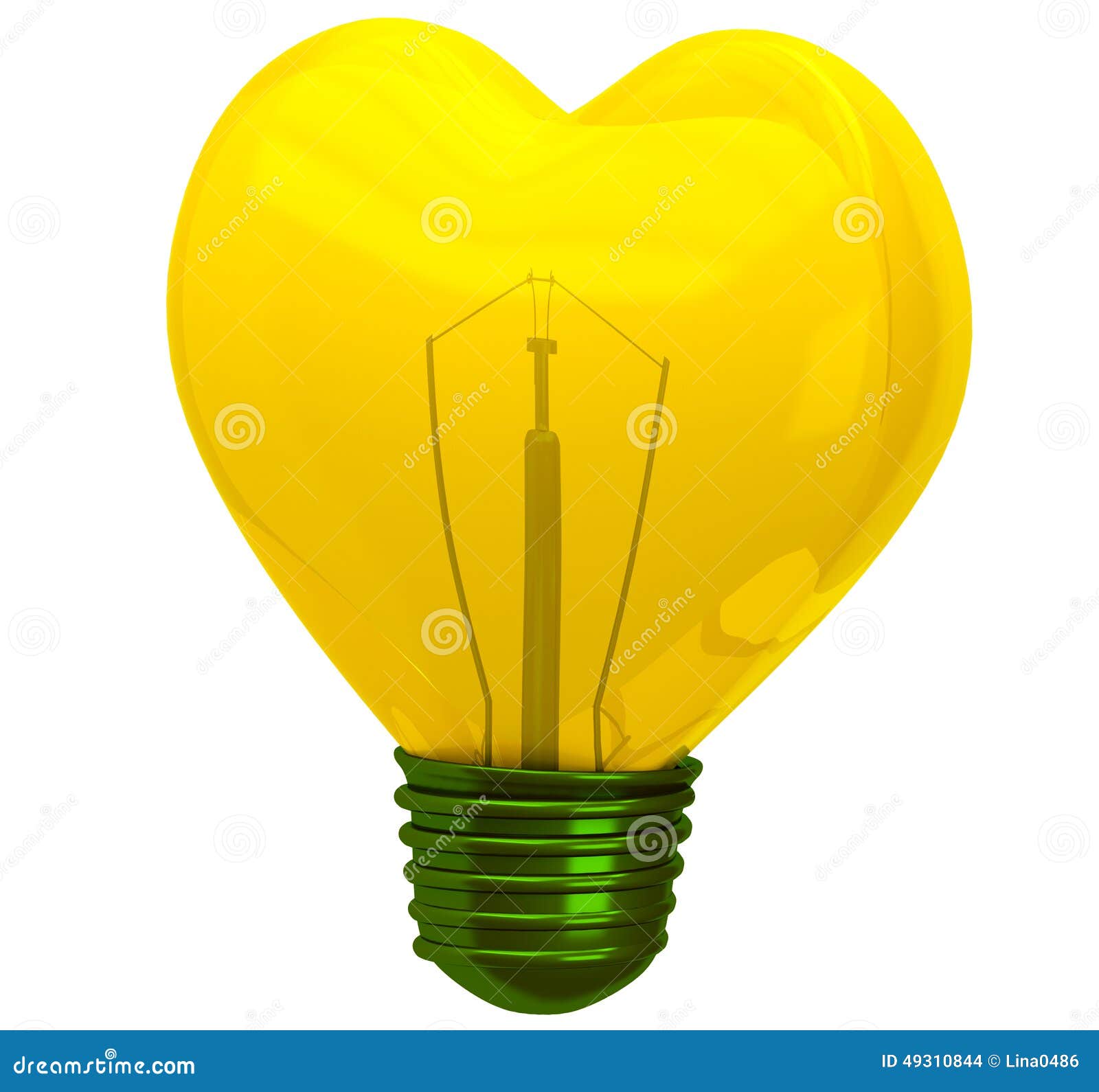 3D glass heart shape lamp stock illustration. Illustration of idea