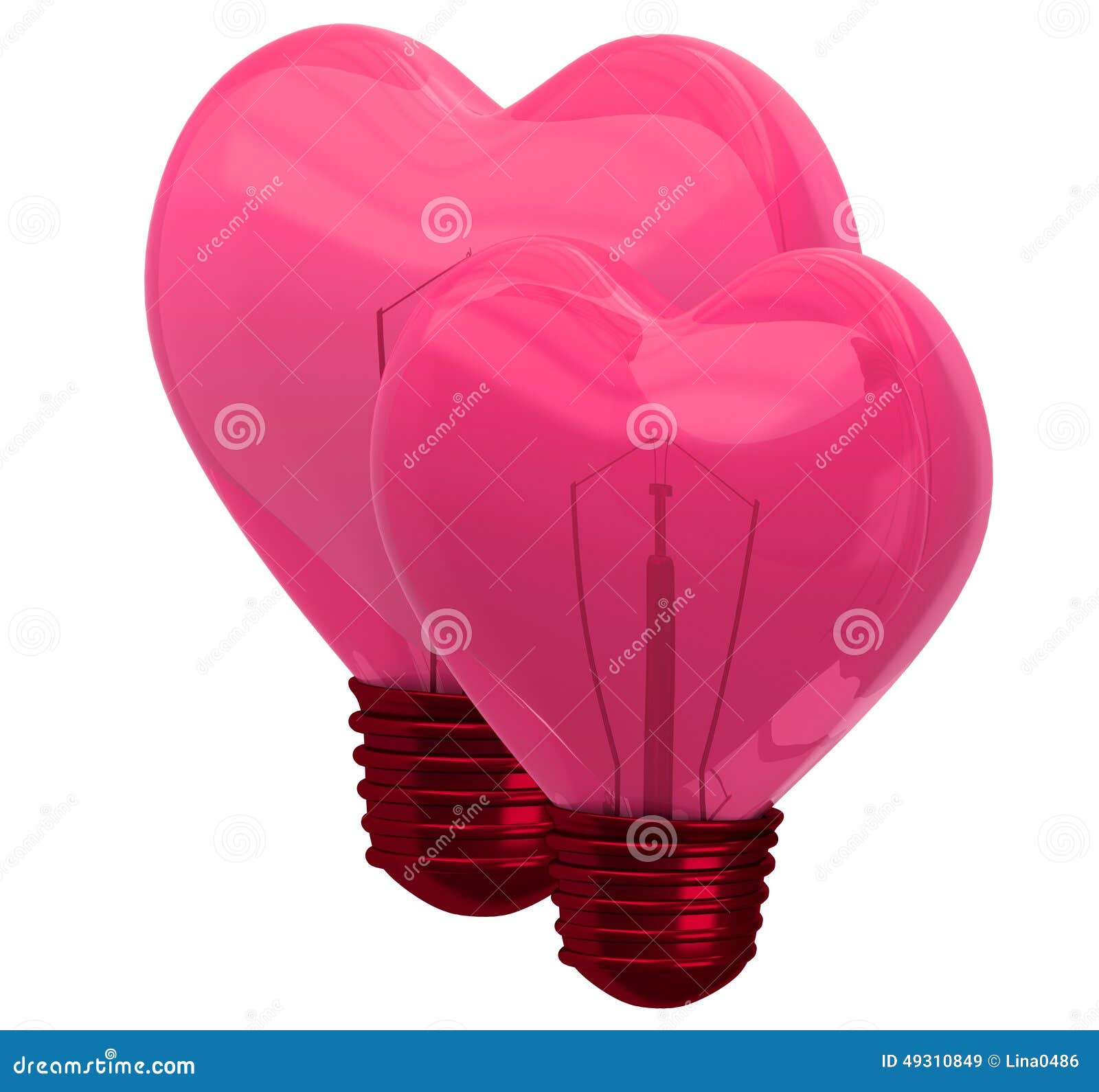 3D glass heart shape lamp stock illustration. Illustration of