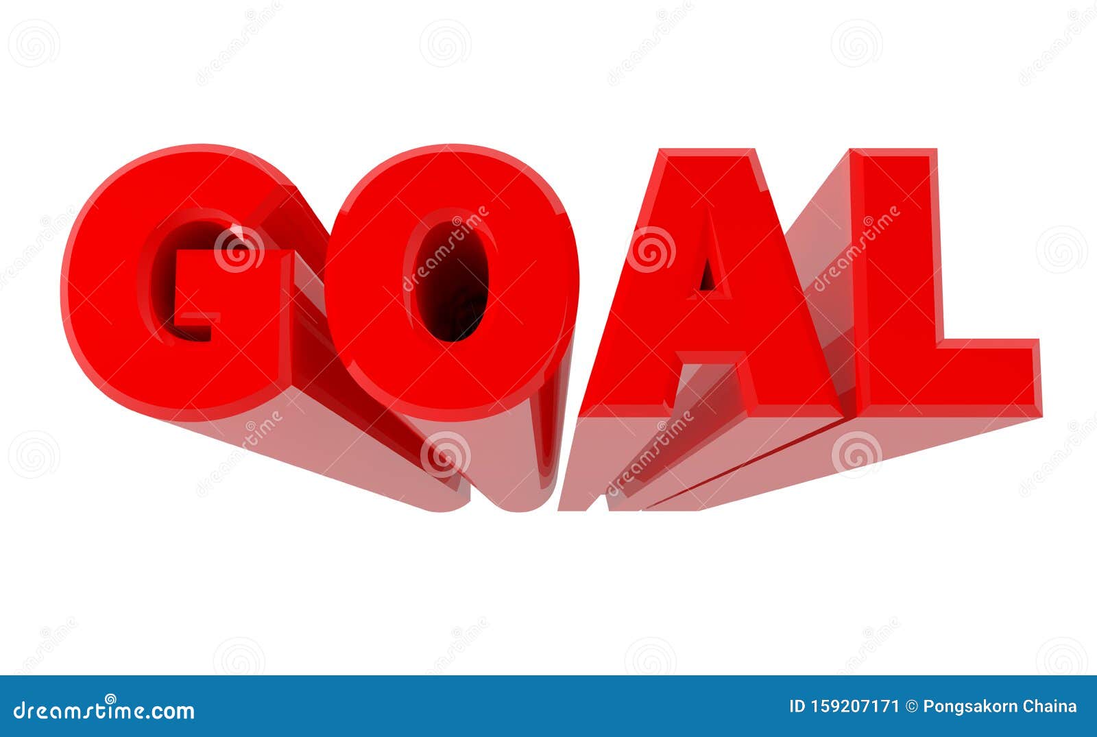3D GOAL Word on White Background 3d Rendering Stock Illustration