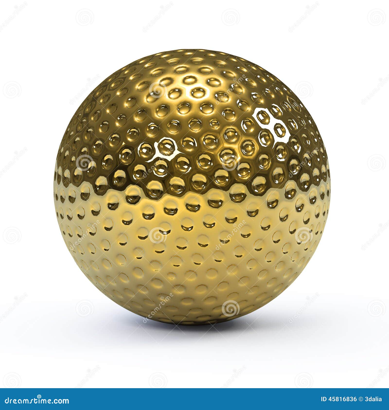 3d Gold golf ball stock illustration. Illustration of sport - 45816836