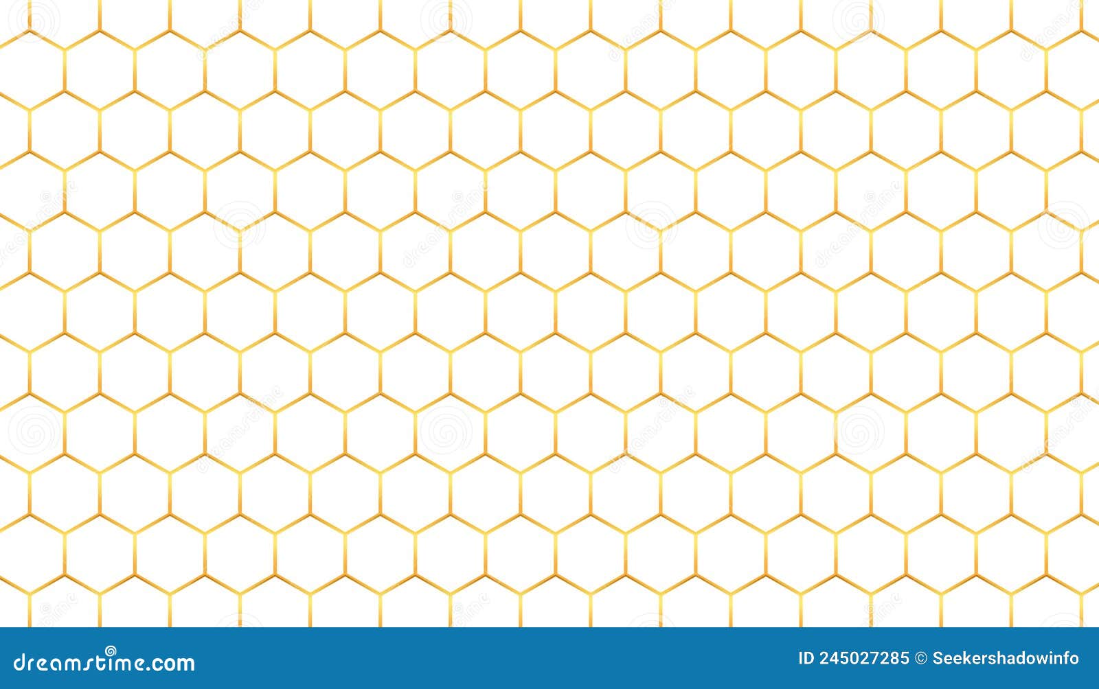 3D Gold Background. Abstract White Hexagon Pattern Stock
