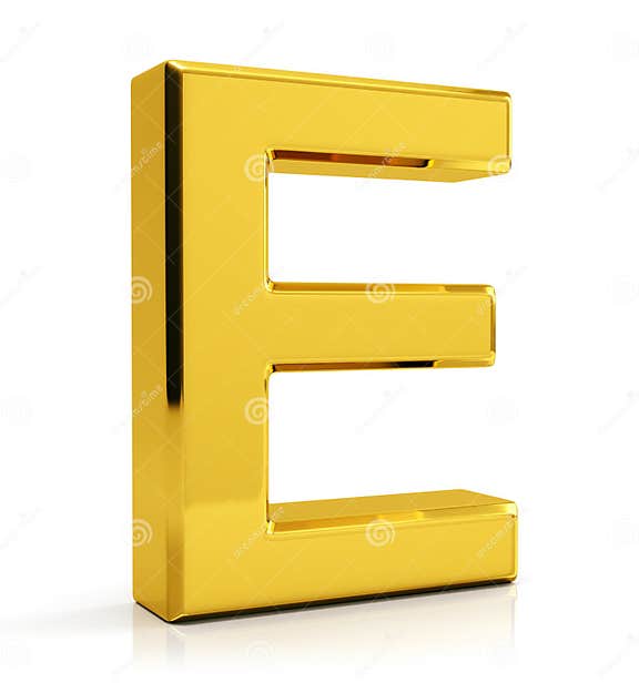 Gold letter E stock illustration. Illustration of sign - 120994265