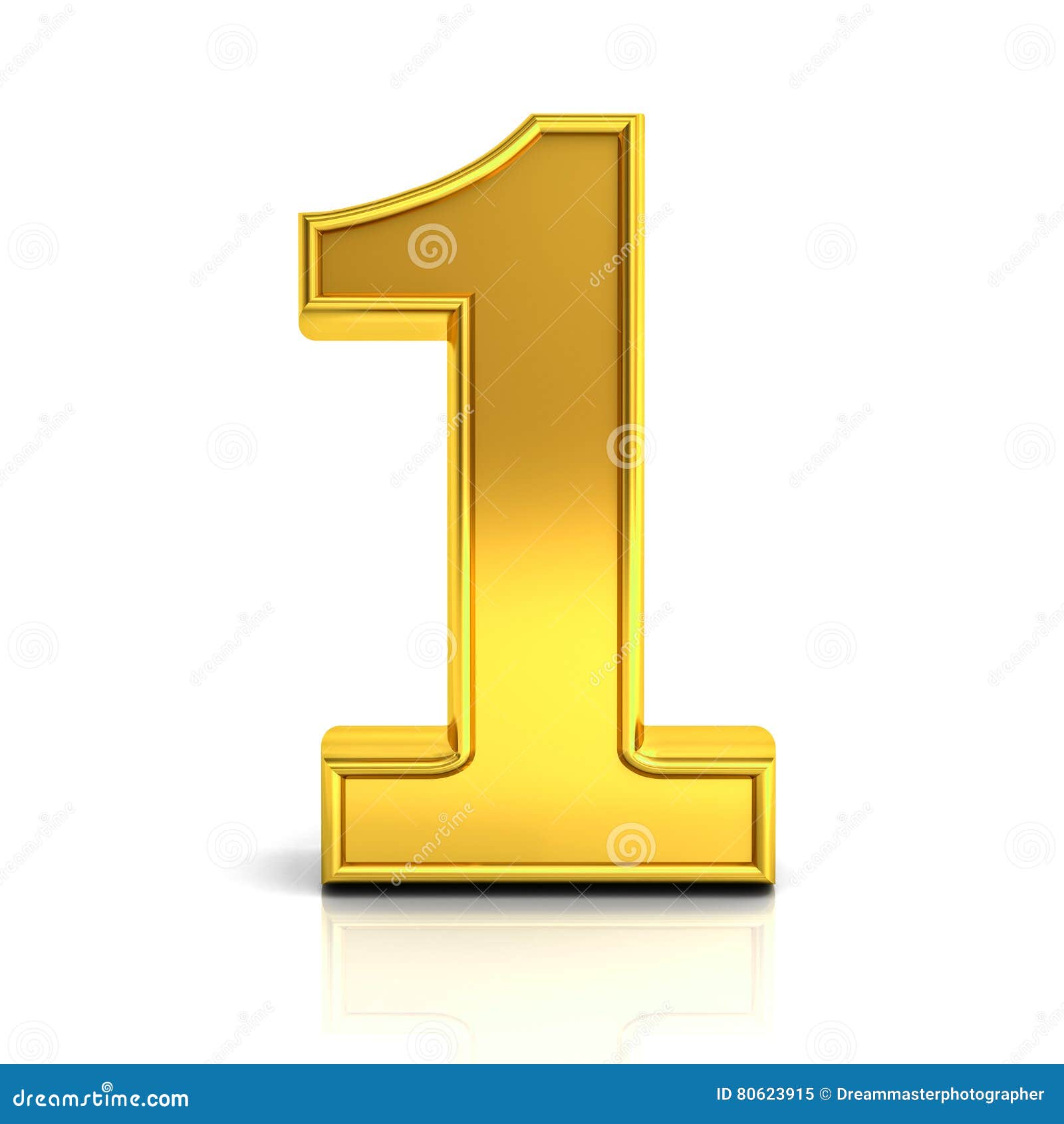 3d Number 1 In Gold Stock Photography | CartoonDealer.com #5415968