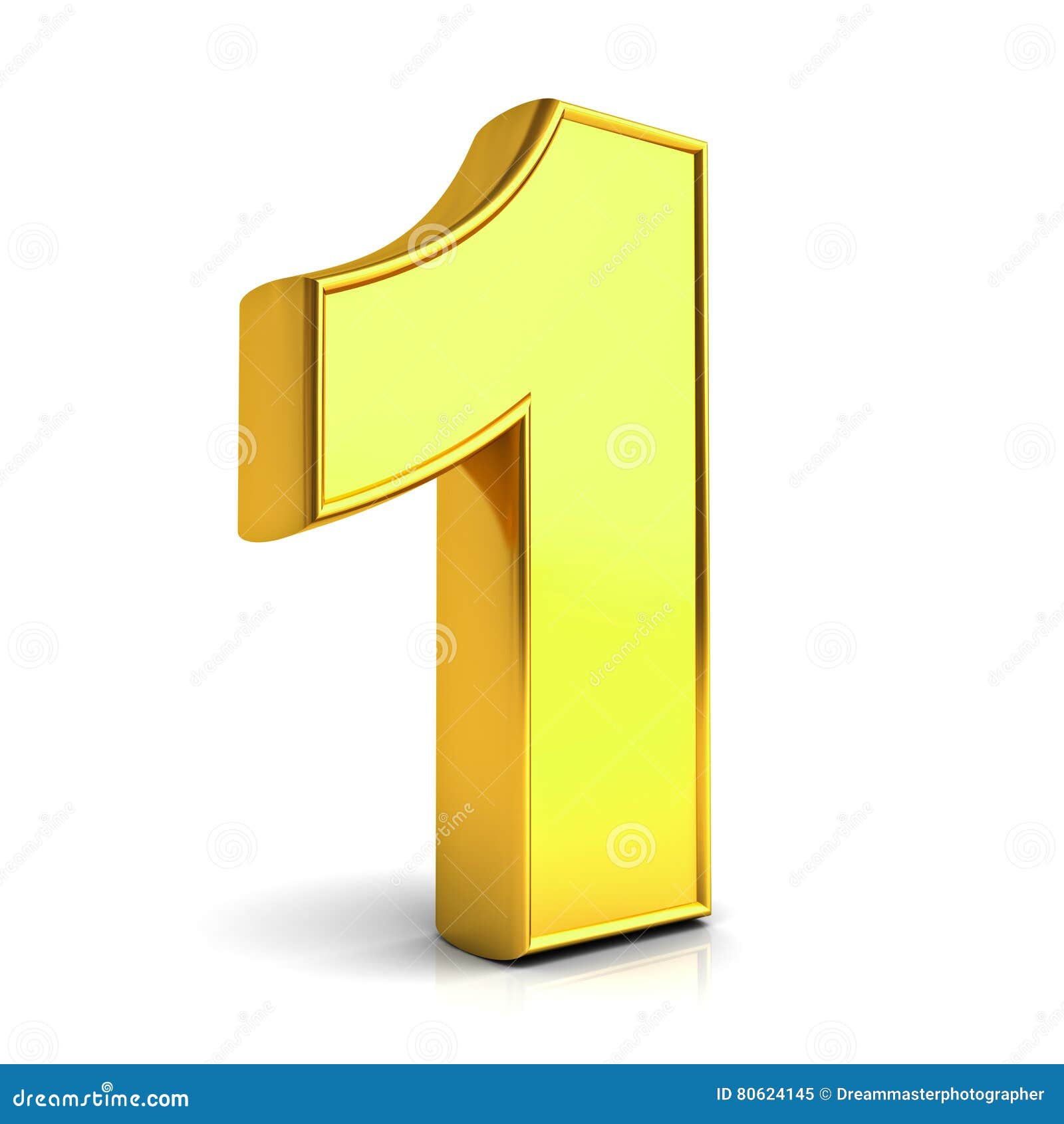 3d Number 1 In Gold Stock Photography | CartoonDealer.com #5415968