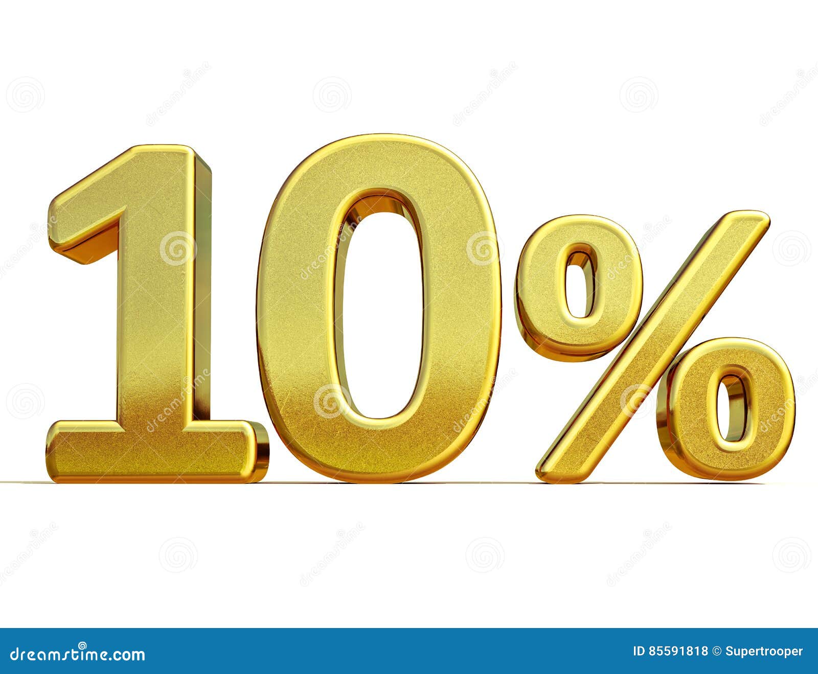 3d gold 10 ten percent discount sign