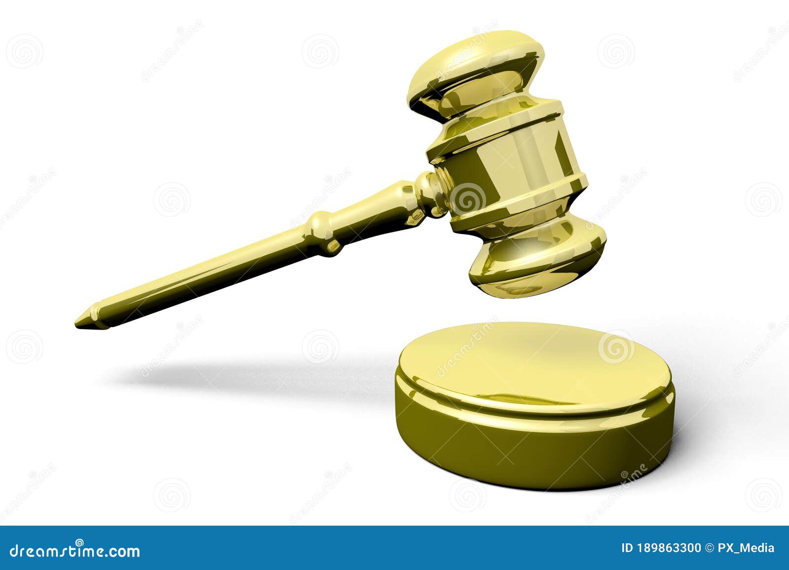 3D Golden Gavel Justice/ Law Concept Stock Illustration