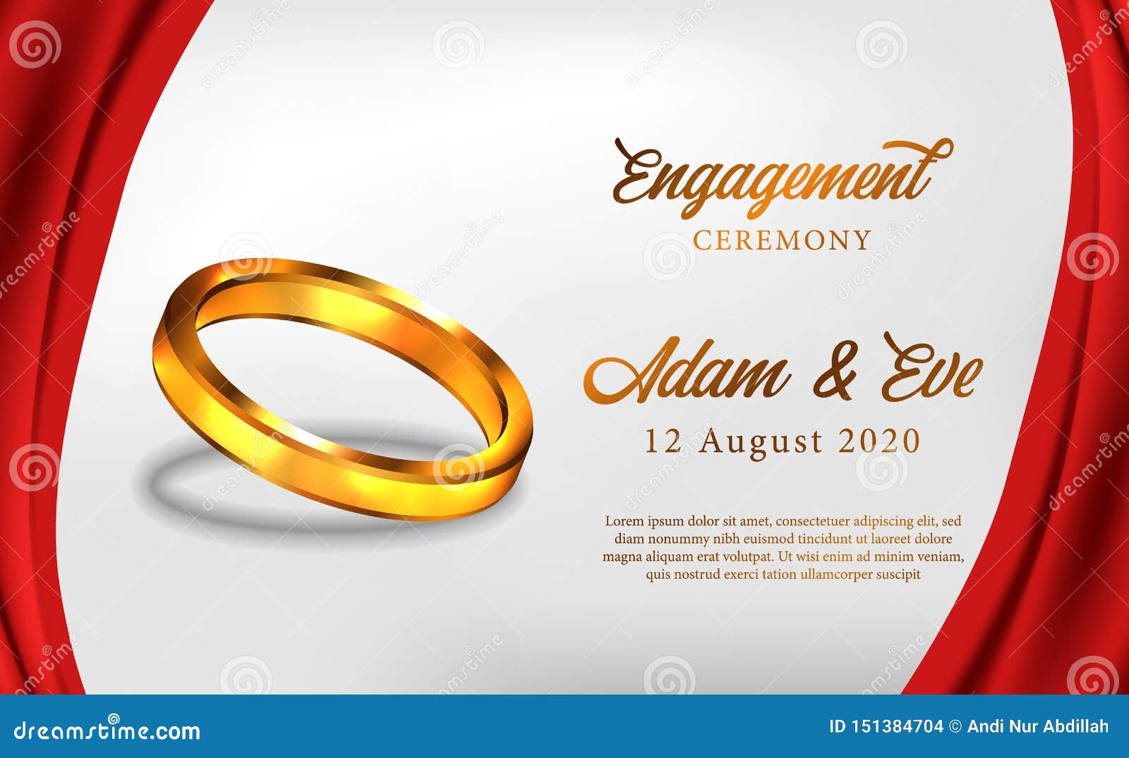 Free engagement ceremony invitation card with ring and photo