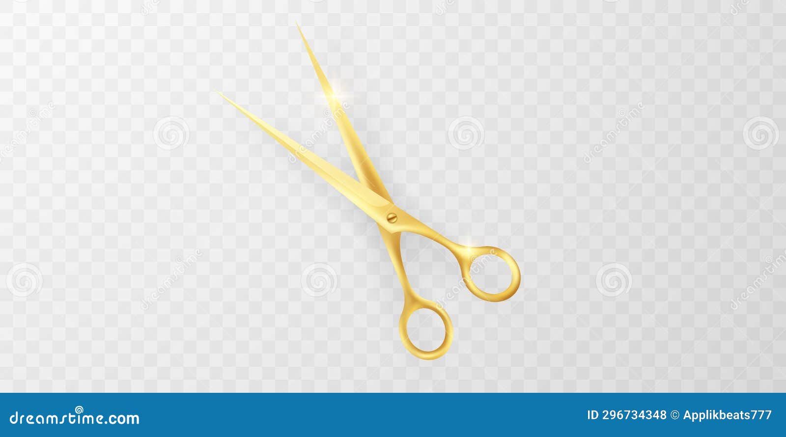 3D Golden Scissors Design Background Vector Illustration Stock