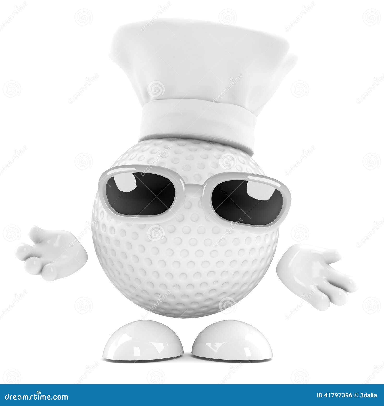 3d Golf ball chef stock illustration. Illustration of toon 41797396