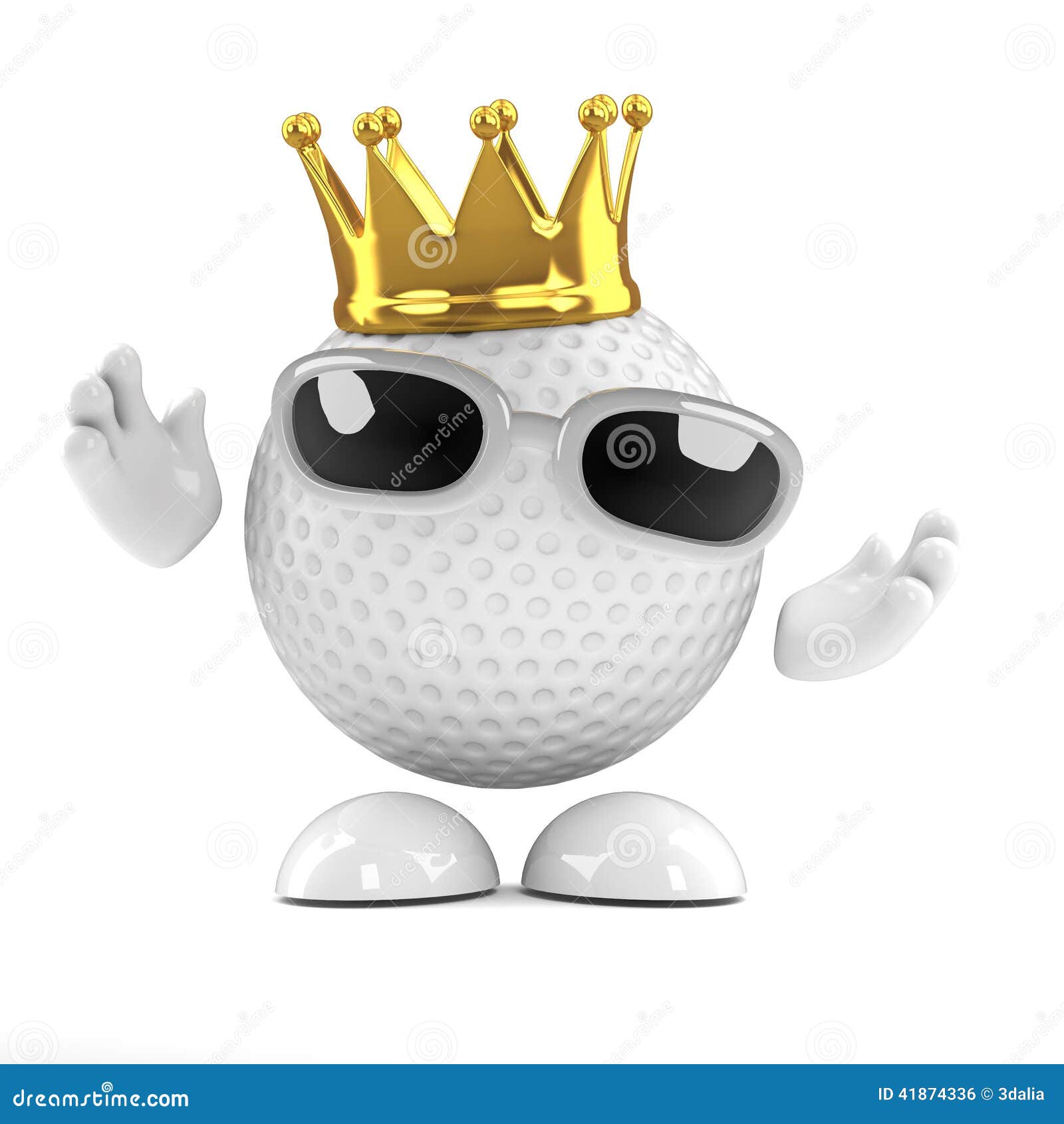 3d Golf Ball King Stock Illustration Image 41874336
