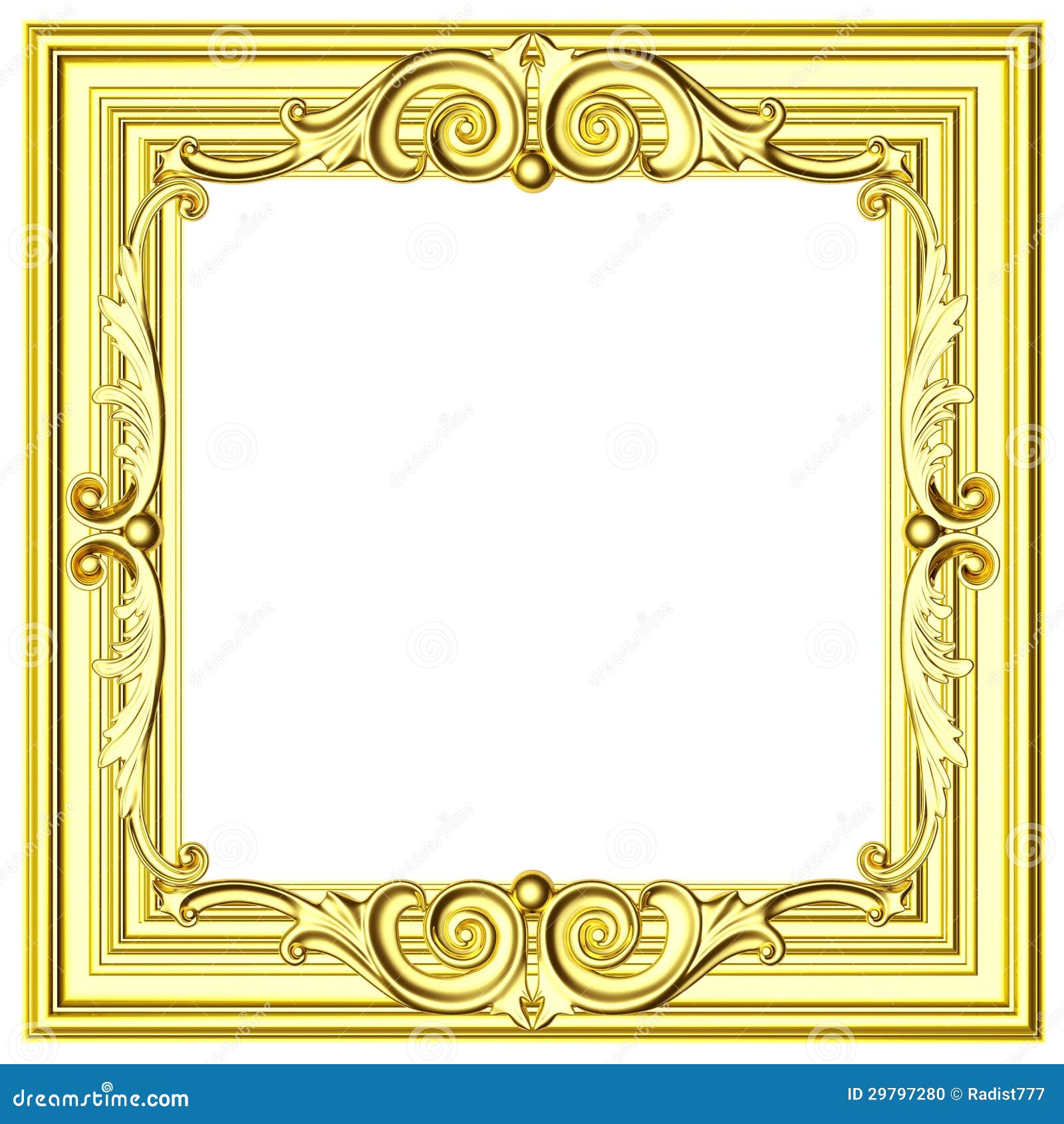 Uitstekend Gouden Kader Stock Illustratie. Illustration Of Sier - 29797280