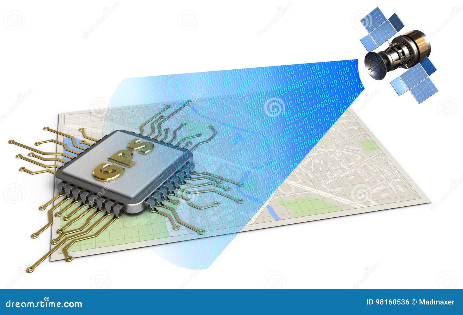 3d gps chip stock illustration. Illustration of digital 98160536