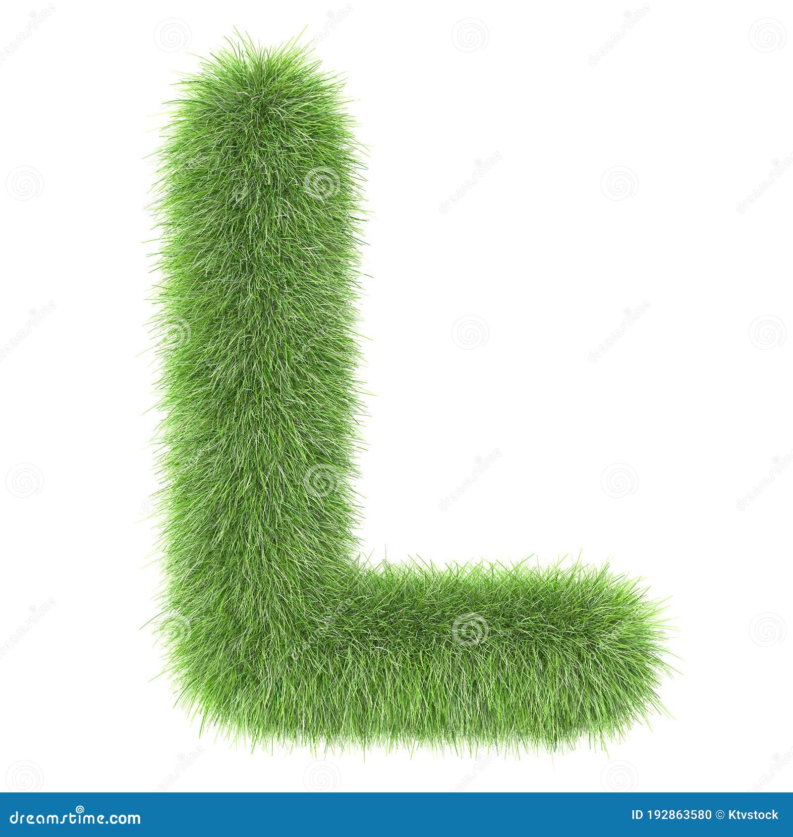 3d Grass Creative Cartoon Nature Decorative Letter L Stock Illustration ...