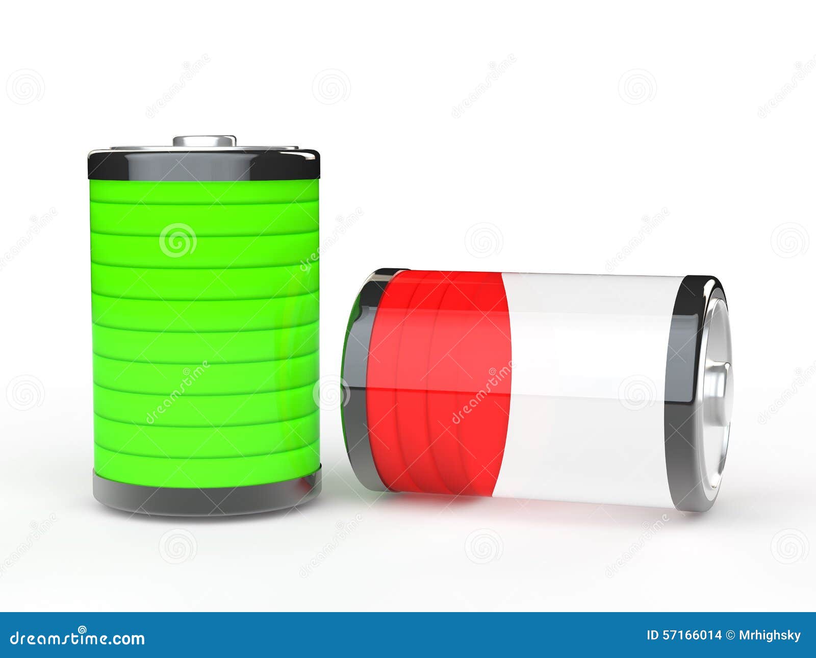 3d Green Full and Red Empty Battery Stock Illustration Illustration of power, empty 57166014