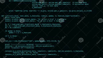 3D Hacking Code Data Flow Stream on Black. Screen with Typing Coding ...