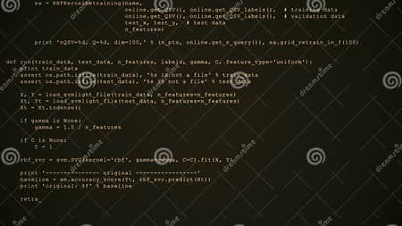 3D Hacking Code Data Flow Stream on Sepia. Screen with Typing Coding ...