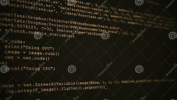 3D Hacking Code Data Flow Stream on Sepia. Screen with Typing Coding ...