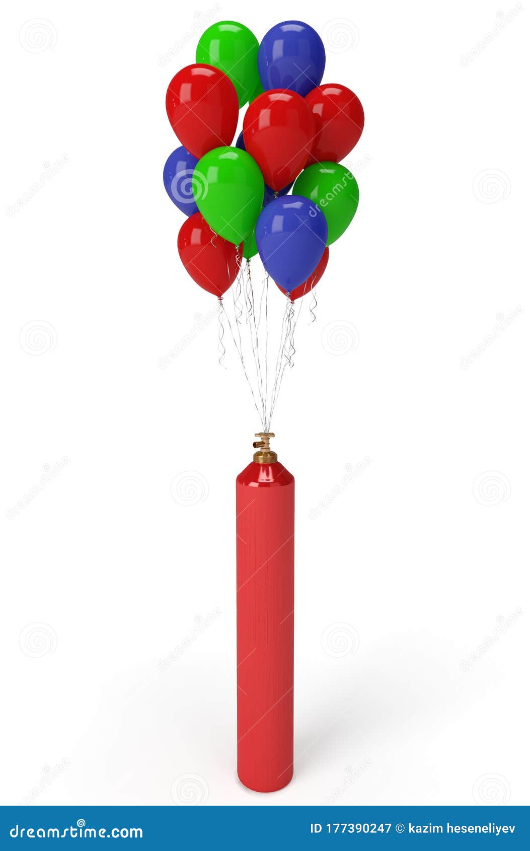 3D Helium Ballon with Helium Cylinder Stock Illustration - Illustration of  gift, liquid: 177390247