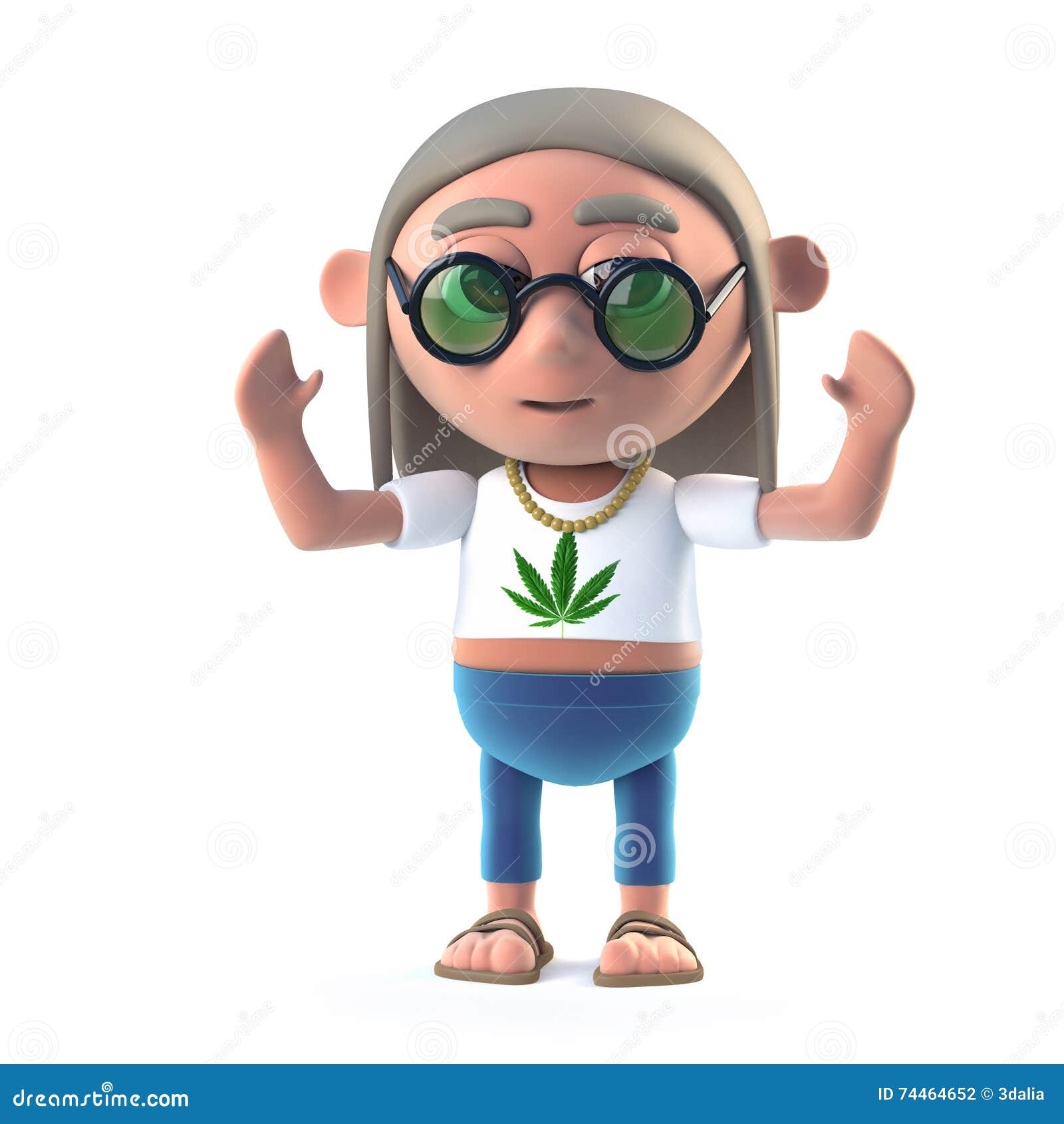 3d Hippy Dope Smoker is Cheering Stock Illustration Illustration of