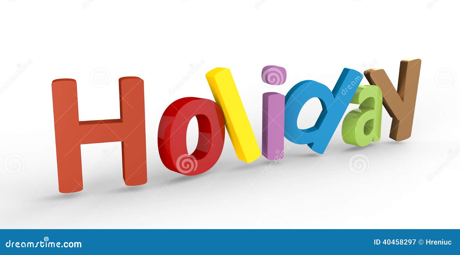 3D Holiday Word Colour Text Stock Illustration - Image 