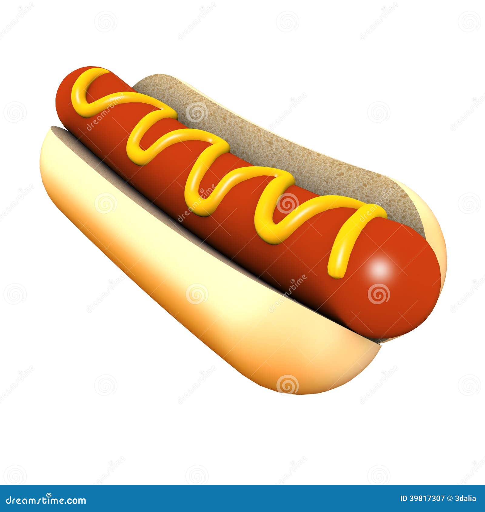 3d Hot Dog With Mustard Stock Illustration Illustration Of - hot dog 3d model free
