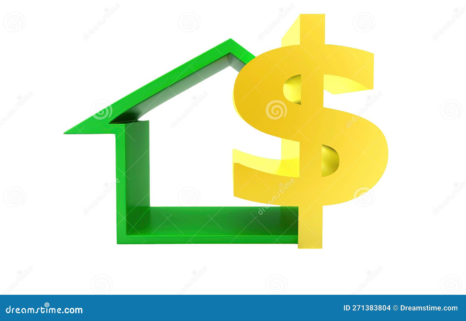 3d house dollar concept stock illustration. Illustration of digitally