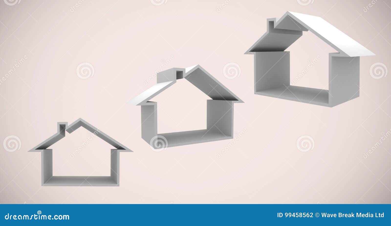 3D Houses in Front of Stock Illustration Illustration of