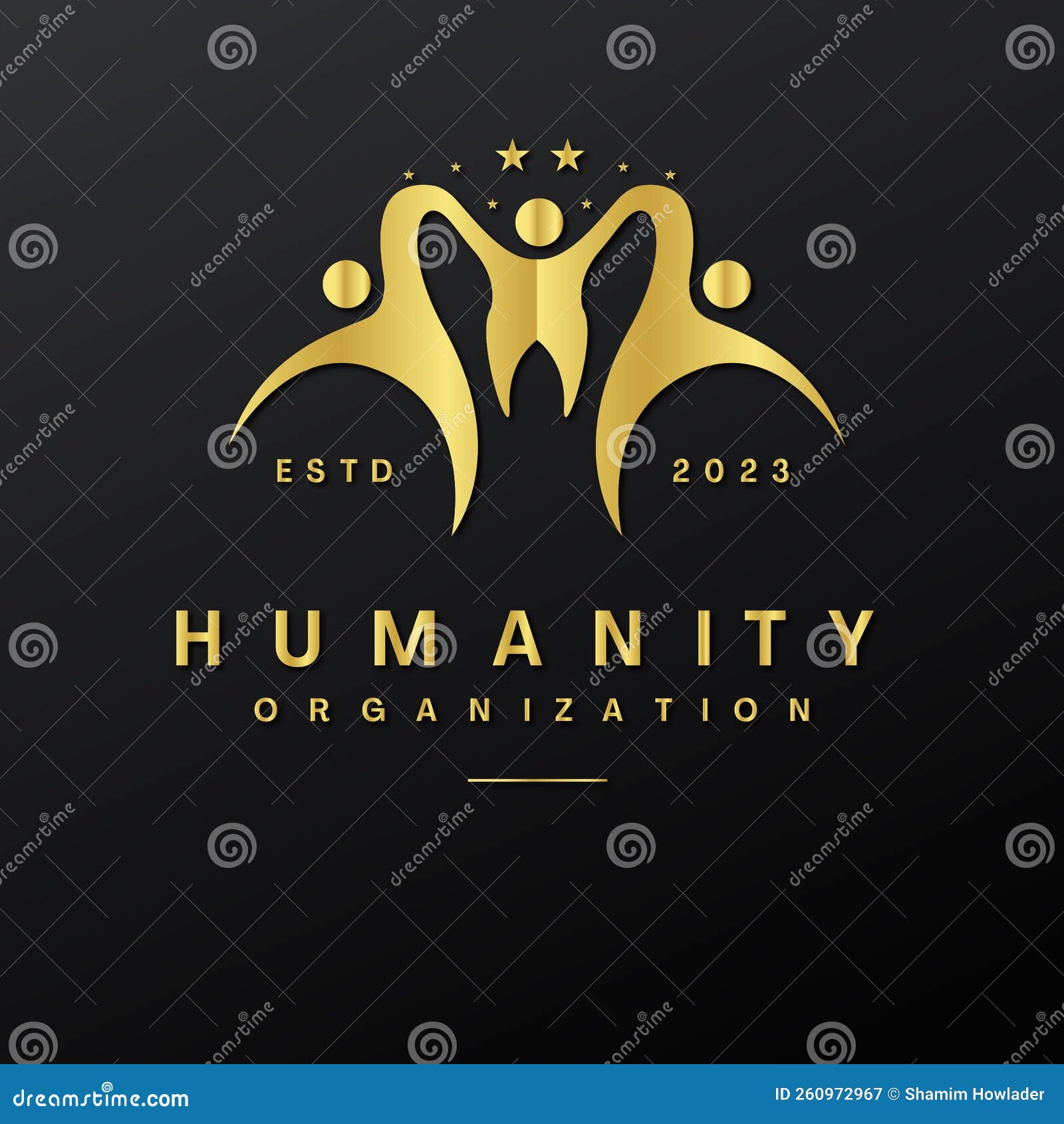 Human Foundation Organization Logo Design Stock Vector Illustration
